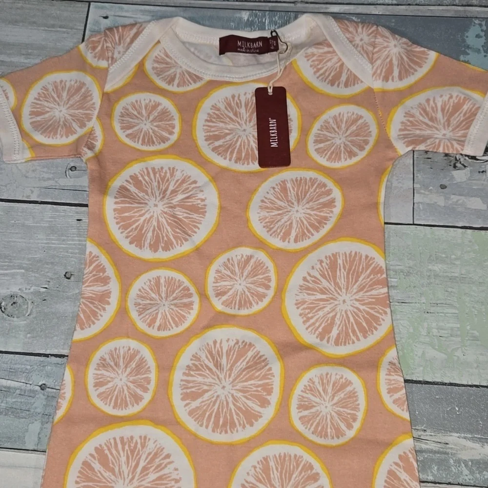 Milkbarn Organic Cotton Romper Bodysuit Size 6-12 Mo NWT